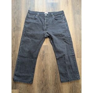 Levis 501 Jeans Mens 40x26* Black Button Fly Short High‎ Rise Straight Denim